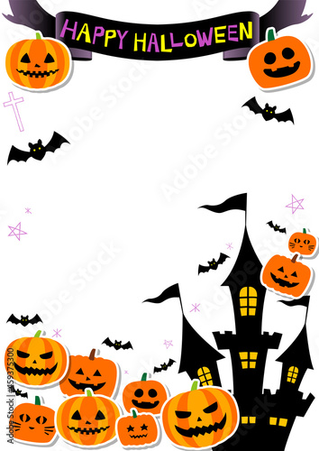 ハロウィン 白バック フレーム縦