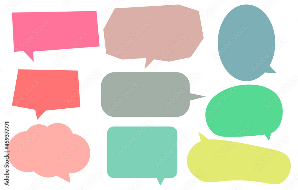 Set speech bubbles on white background. chat box or chat vector square and doodle message or communication icon Cloud speaking for comics and minimal message dialog Set speech bubbles on white background. chat box or chat vector square and doodle message or communication icon Cloud speaking for comics and minimal message dialog