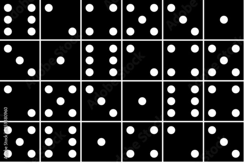 Seamless pattern of dominoes. Vector illustration. Endless ornament from Domino.