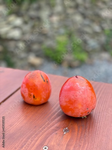pomegranate on a wooden table