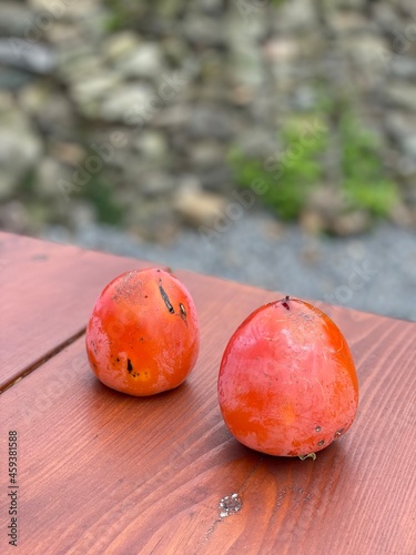 pomegranate on wooden table