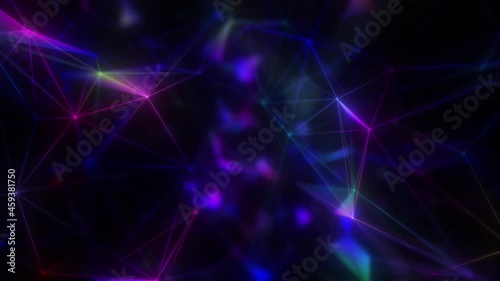 Wallpaper Mural Iridescent sparkling neon composition of intersecting lines connected by dots. Bokeh effect. Seamless loop. Torontodigital.ca