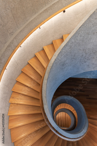 Modern spiral staircase. Contemporary architecture abstract background