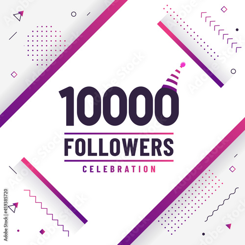 Thank you 10000 followers, 10K followers celebration modern colorful design.