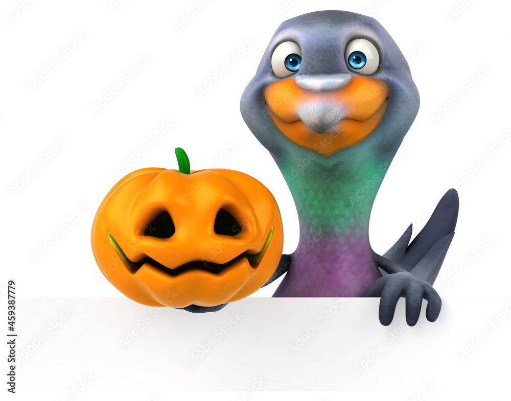 Fun pigeon - 3D Illustration Fun pigeon - 3D Illustration
