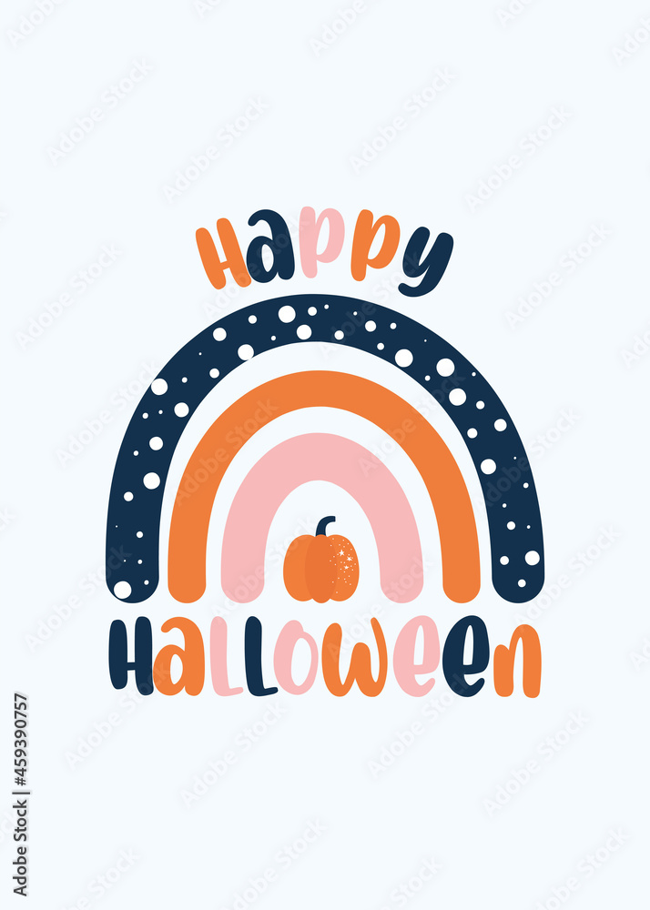 Happy halloween rainbow vector illustration Happy halloween rainbow vector illustration