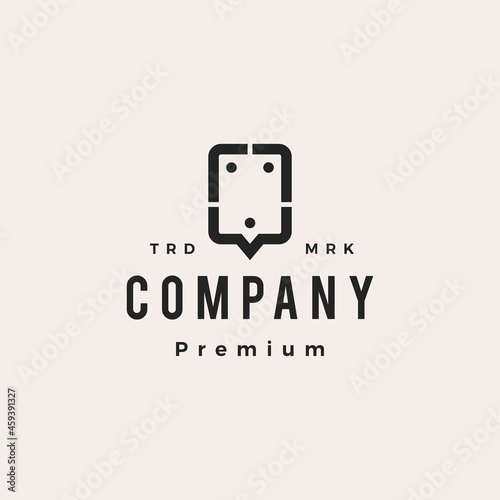 three people team chat talk family conference hipster vintage logo vector icon illustration