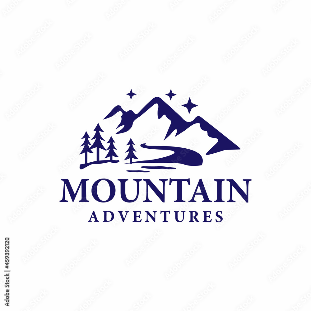 Mountains logo desain vektor template