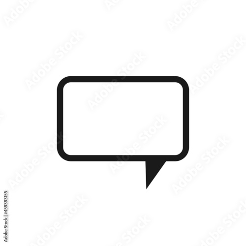 Black chat speech bubble isolated on white background.
