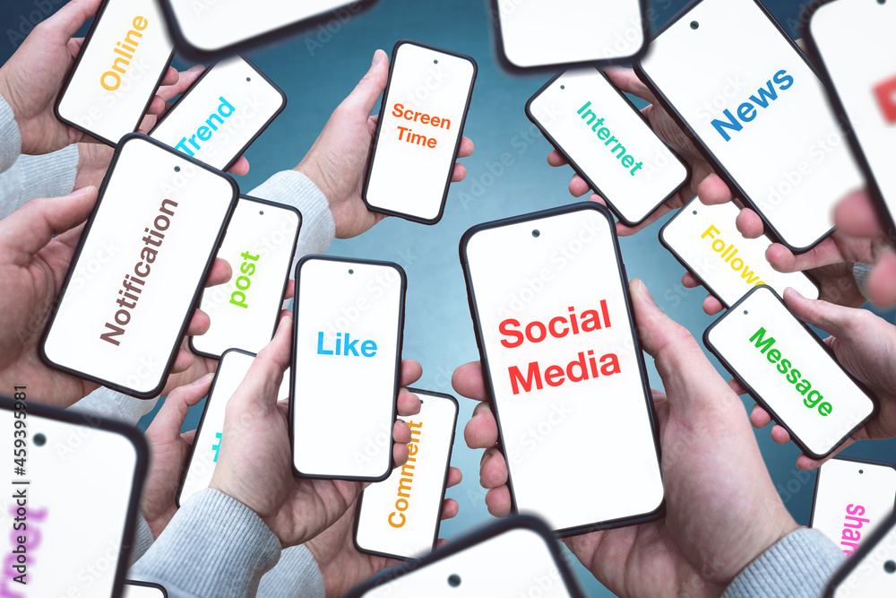 Ταπετσαρία A lot of smartphone screens with internet buzzwords