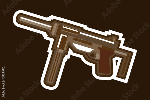 World War 2 American submachine gun vector illustration. Simple design illustration. 