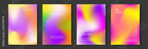 Blurred backgrounds set with modern abstract blurred color gradient patterns. Templates collection for brochures, posters, banners, flyers and cards. Vector illustration.