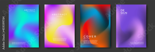 Blurred backgrounds set with modern abstract blurred color gradient patterns. Templates collection for brochures, posters, banners, flyers and cards. Vector illustration.