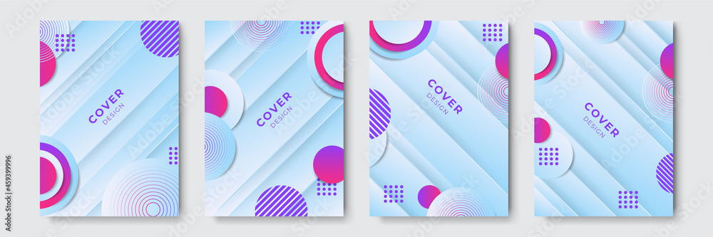 Gradient flowing geometric pattern background texture for poster cover design. Minimal color abstract gradient banner template. Modern vector wave shape for brochure
