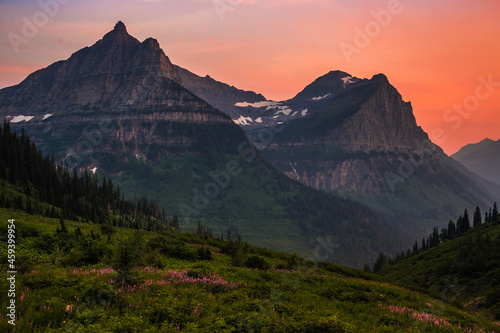 Sunset on the Mountains, Glacier National Park, Montana © Stephen