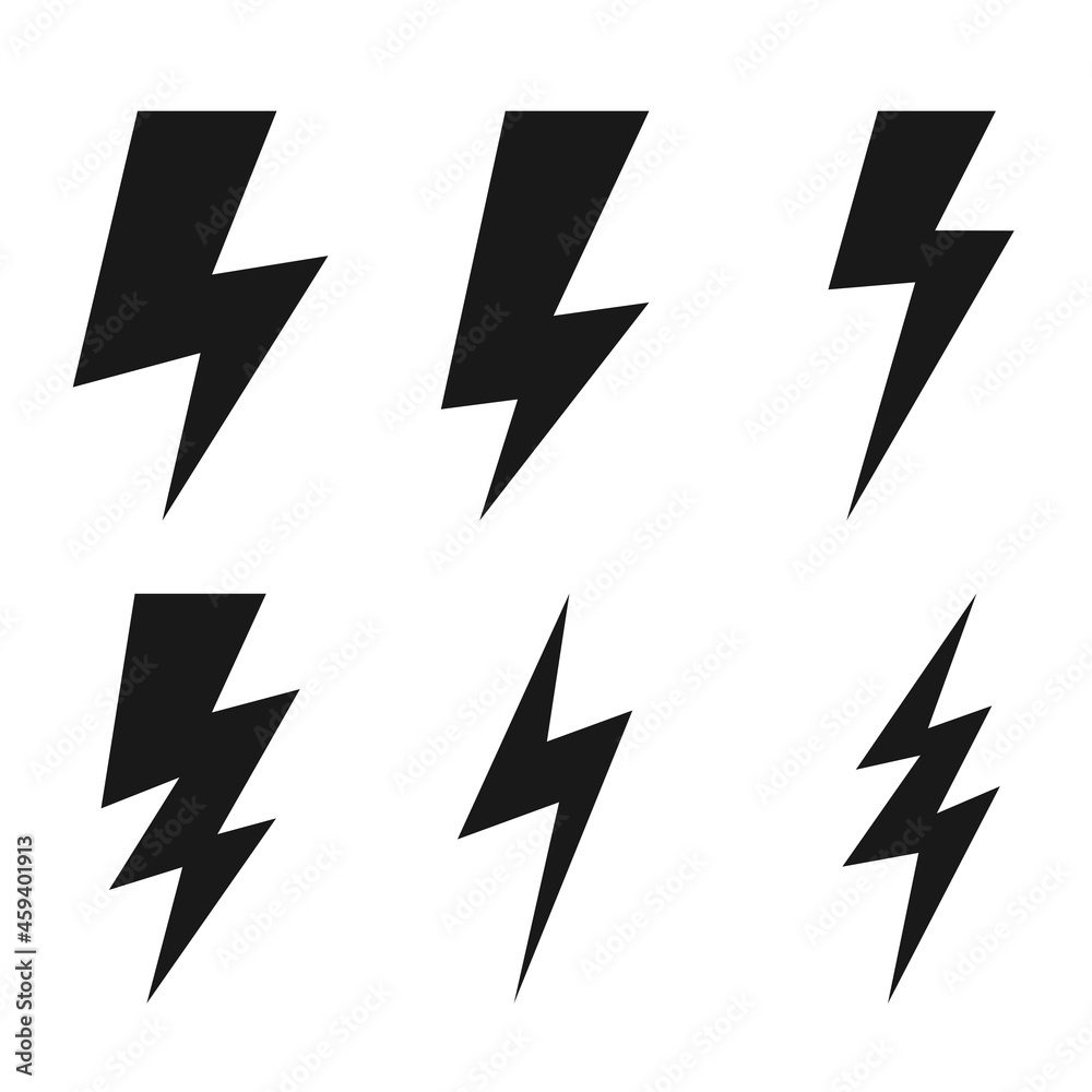 Thunder bolt and Lighting bolt, Flash Icons Set. isolated on white background. vector illustration Thunder bolt and Lighting bolt, Flash Icons Set. isolated on white background. vector illustration