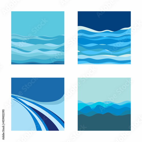 Abstract Water wave vector illustration design background