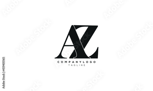 AZ, ZA, Abstract initial monogram letter alphabet logo design