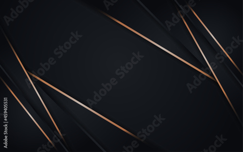 Abstract Dark Background Combination With Line gold Element