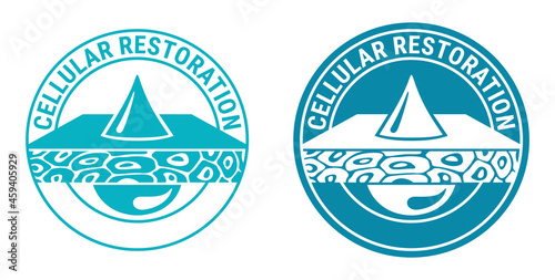 Cellular Restoration icon in blue and flat style