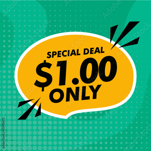 Special dollar one only deal and sale banner Vector