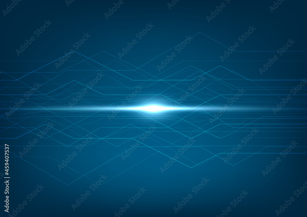 Obraz premium Abstract lines technology connection digital data and big data background.