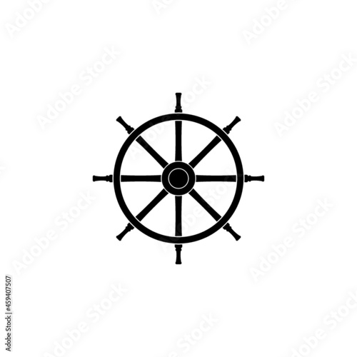 Nautical ship wheel icon isolated on white background