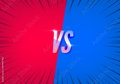 Versus red and blue screen. Fight backgrounds against each other.