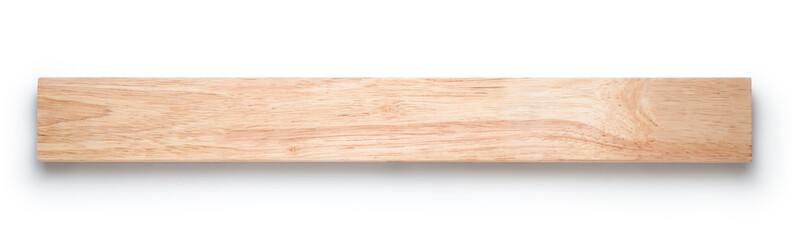Wooden board isolated on white background. Top view.
