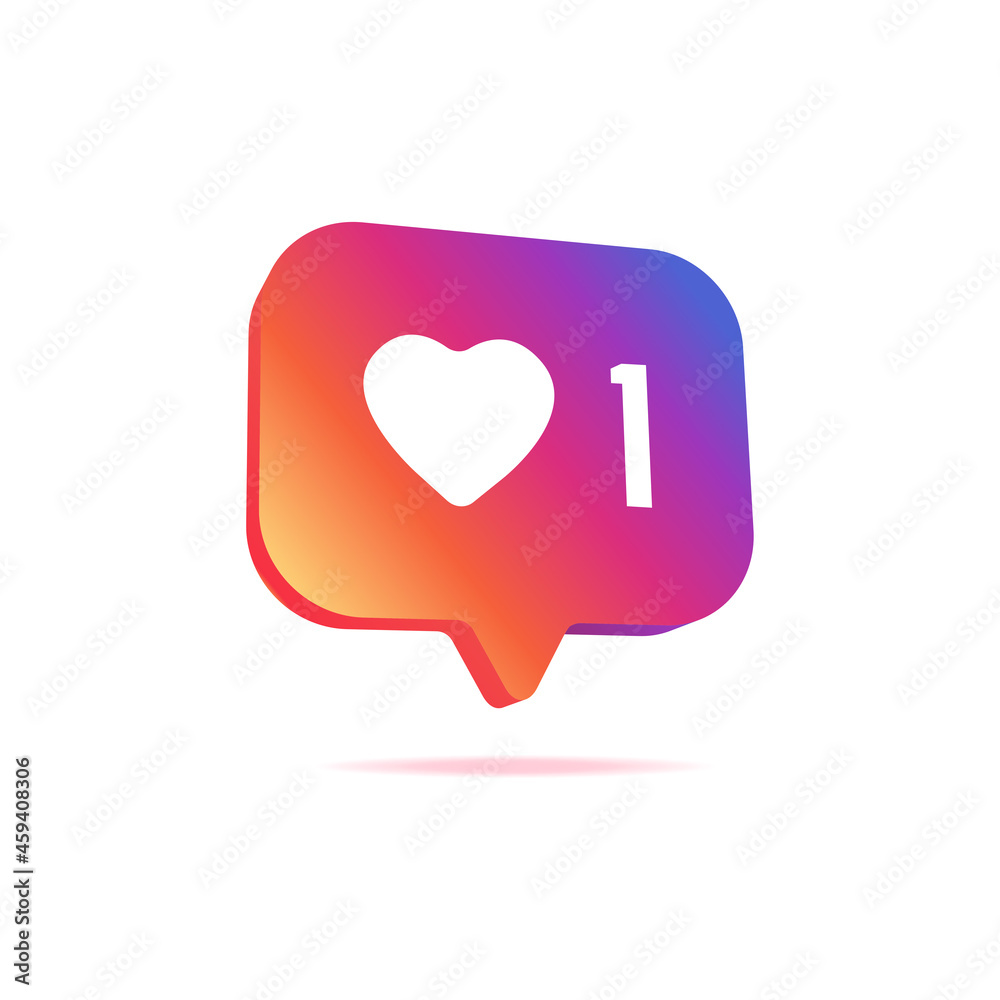 Notification Like or Love icon. Social network app icon.