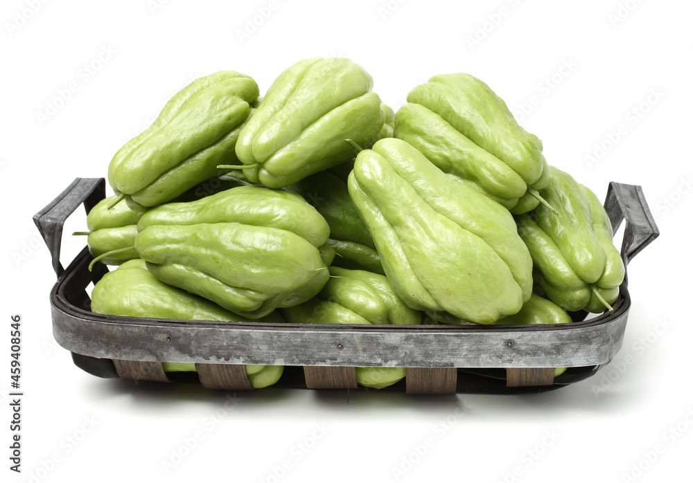 Chayote on a white background Chayote on a white background