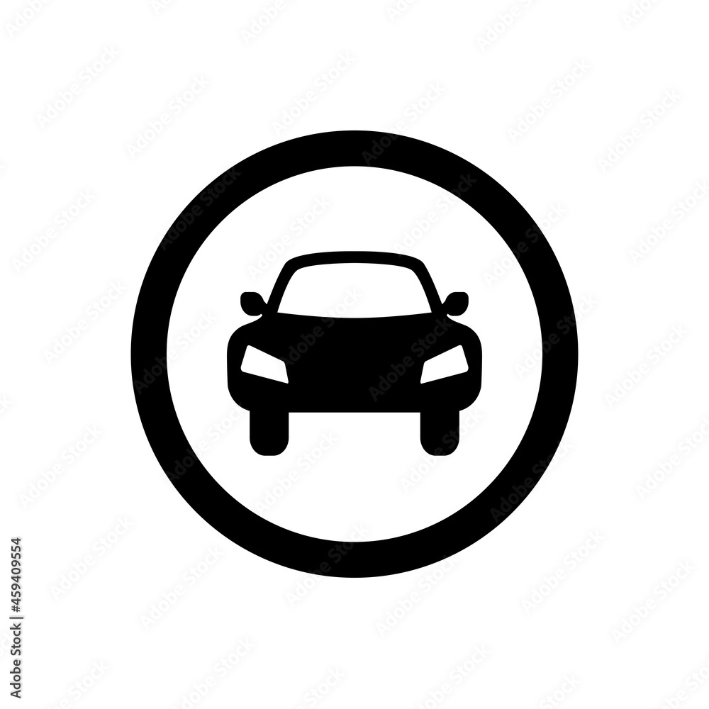 car icon sign isolated on white background. car icon sign isolated on white background.