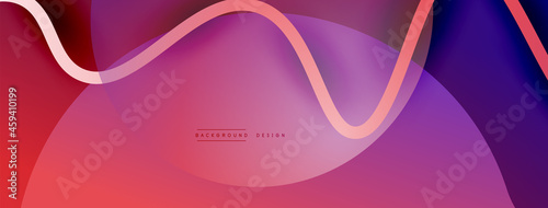 Abstract gradient background with wave line with shadow effect. Geometric composition. 3D shadow effects and fluid gradients