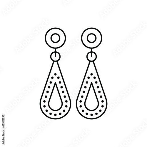 Earrings icon vector. jewelry illustration sign. bijouterie symbol or logo.