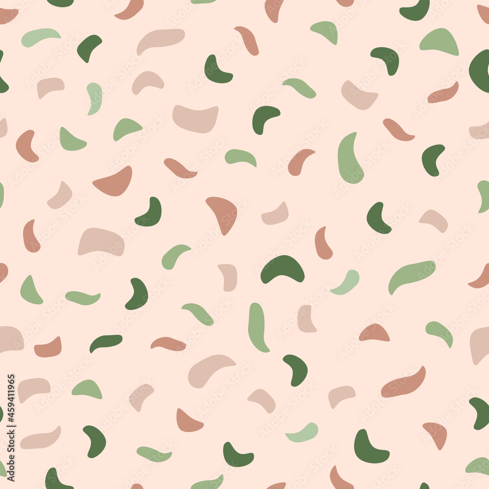 Terrazzo flooring seamless pattern. Texture of classic italian floor style. Abstract pattern retro design for interior, fabrics, wallpaper and packaging design
