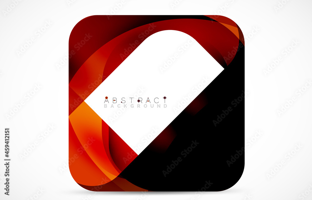 Minimal background. Abstract square shape with round corners created with wavy forms. Vector Illustration For Wallpaper, Banner, Background, Landing Page Minimal background. Abstract square shape with round corners created with wavy forms. Vector Illustration For Wallpaper, Banner, Background, Landing Page