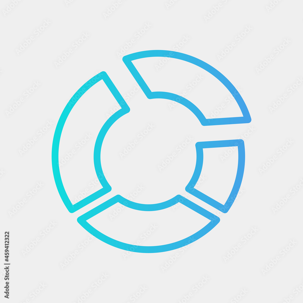 Vector illustration of pie chart icon in gradient style for any projects Vector illustration of pie chart icon in gradient style for any projects