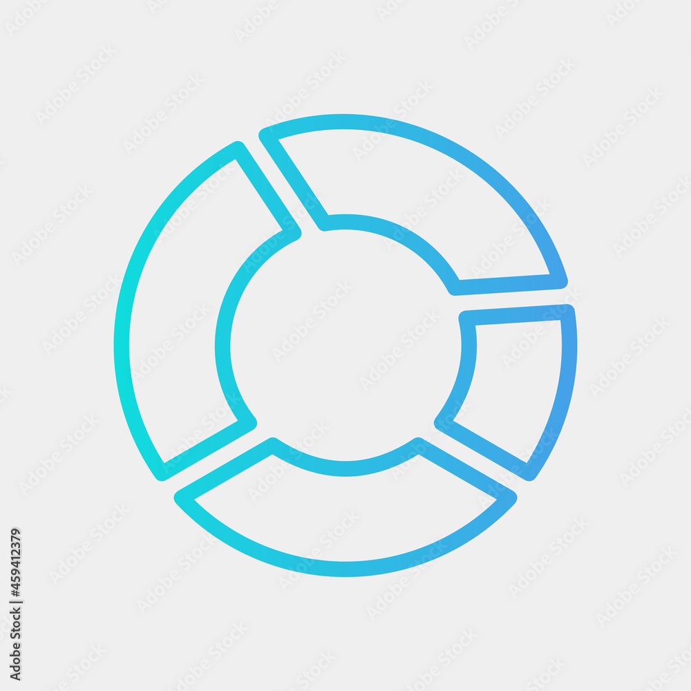 Vector illustration of pie chart icon in gradient style for any projects Vector illustration of pie chart icon in gradient style for any projects