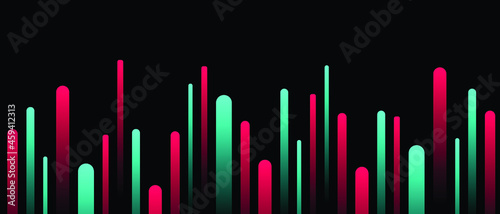 Modern digital background. Stream cover.  Vector illustration in  colors of a popular social media. Equalizer backdrop.