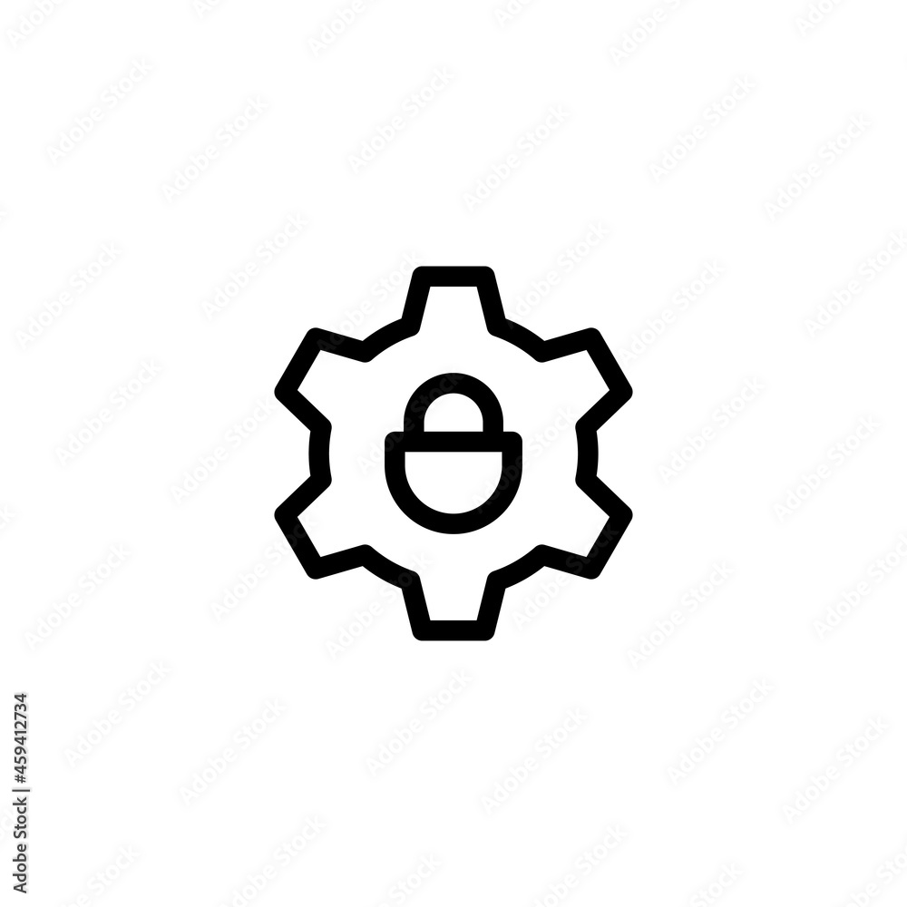 Gear icon smart lock engine single icon graphic design vector Gear icon smart lock engine single icon graphic design vector