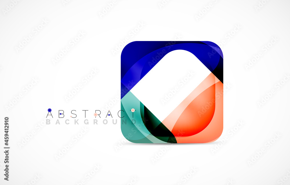 Minimal background. Abstract square shape with round corners created with wavy forms. Vector Illustration For Wallpaper, Banner, Background, Landing Page