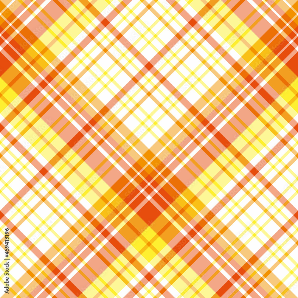 Seamless pattern in white, bright yellow and orange colors for plaid, fabric, textile, clothes, tablecloth and other things. Vector image. 2 Seamless pattern in white, bright yellow and orange colors for plaid, fabric, textile, clothes, tablecloth and other things. Vector image. 2