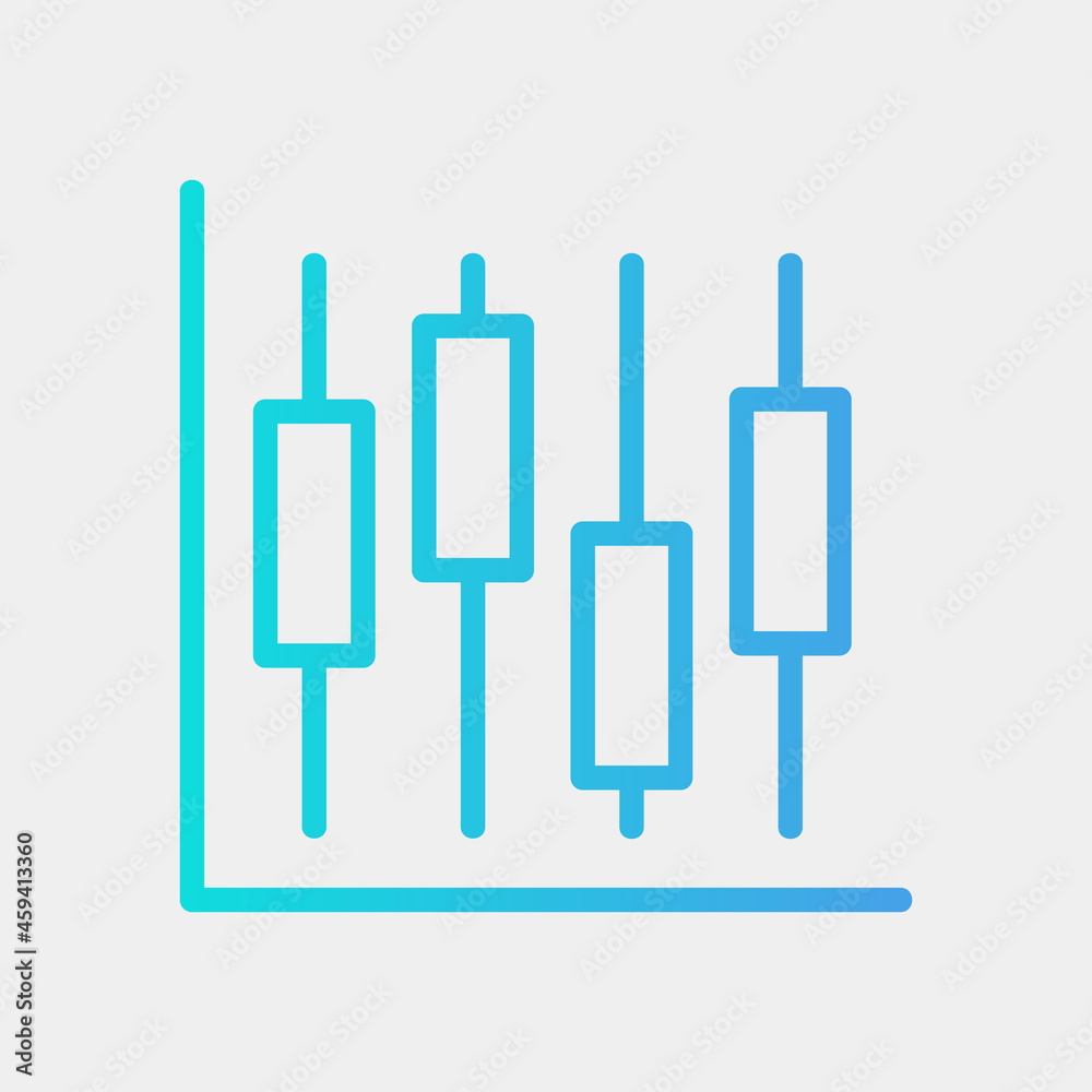 Vector illustration of stats icon in blue style for any projects Vector illustration of stats icon in blue style for any projects