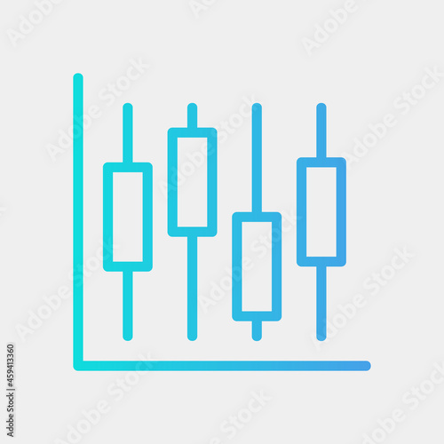 Vector illustration of stats icon in blue style for any projects