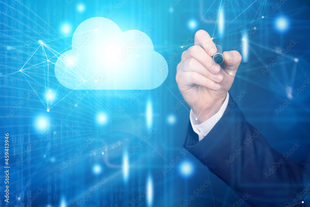 Cloud computing, technology connectivity concept Cloud computing, technology connectivity concept