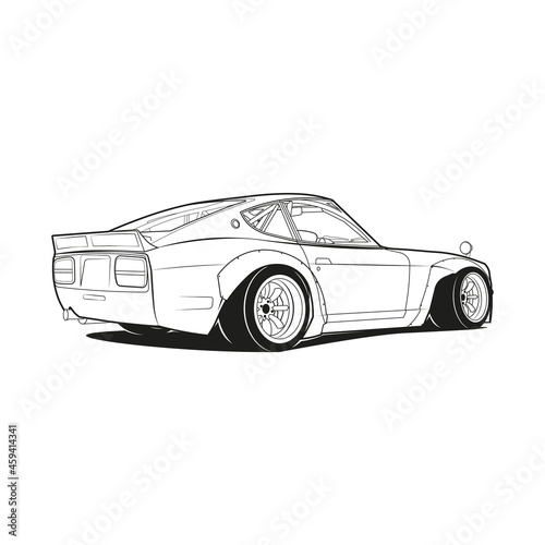 Car outline coloring pages vector
