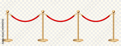 Golden barriers front view on transparent background vector illustration
 photo