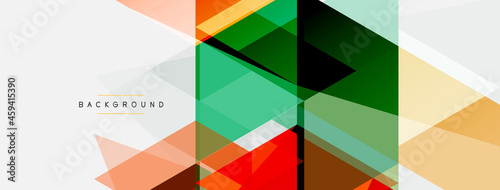 Color triangles composition, geometric abstract background. Techno or business concept, pattern for wallpaper, banner, background, landing page