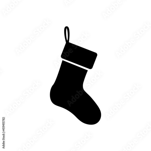 Christmas sock icon, stocking vector, logo isolated on a white background