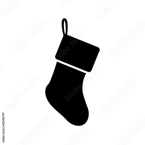 Christmas sock icon, stocking vector, logo isolated on a white background